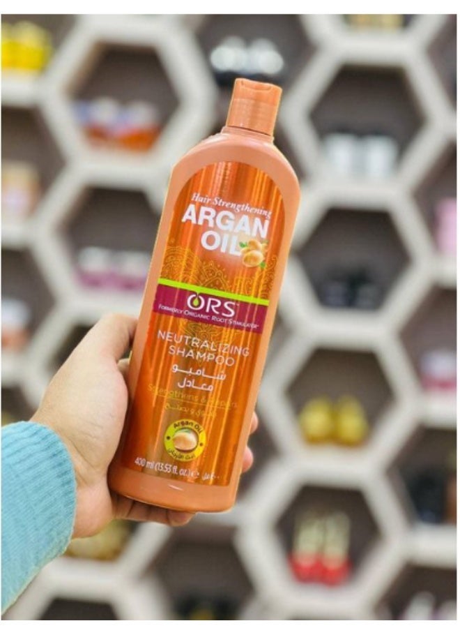 ORS Argan Oil Neutralizing Shampoo (400ml) - pH Balancing Treatment with Color Signal - Deep Cleansing & Moisture - For Relaxed & Chemically Treated Hair - Image 5